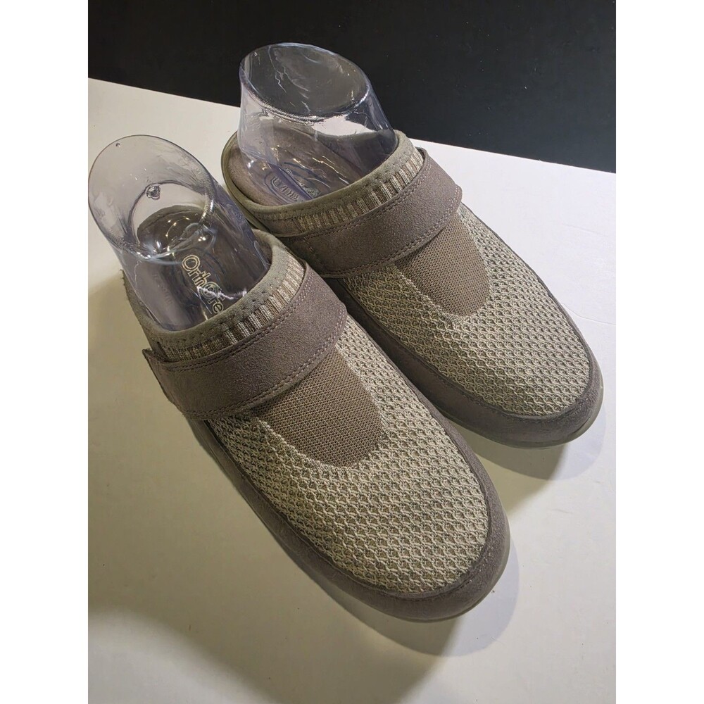 Orthofeet Louise 732 Women's Mules Size 8 B Taupe Mesh Arch Support Shoes EUC